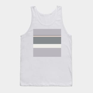 A fine layout of Alabaster, Grey, Silver and Light Grey stripes. Tank Top